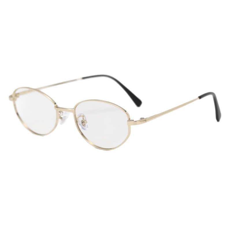 Half-Titanium Silver Wire Eyeglasses for Women - Ultra-Light Oval Retro Frames