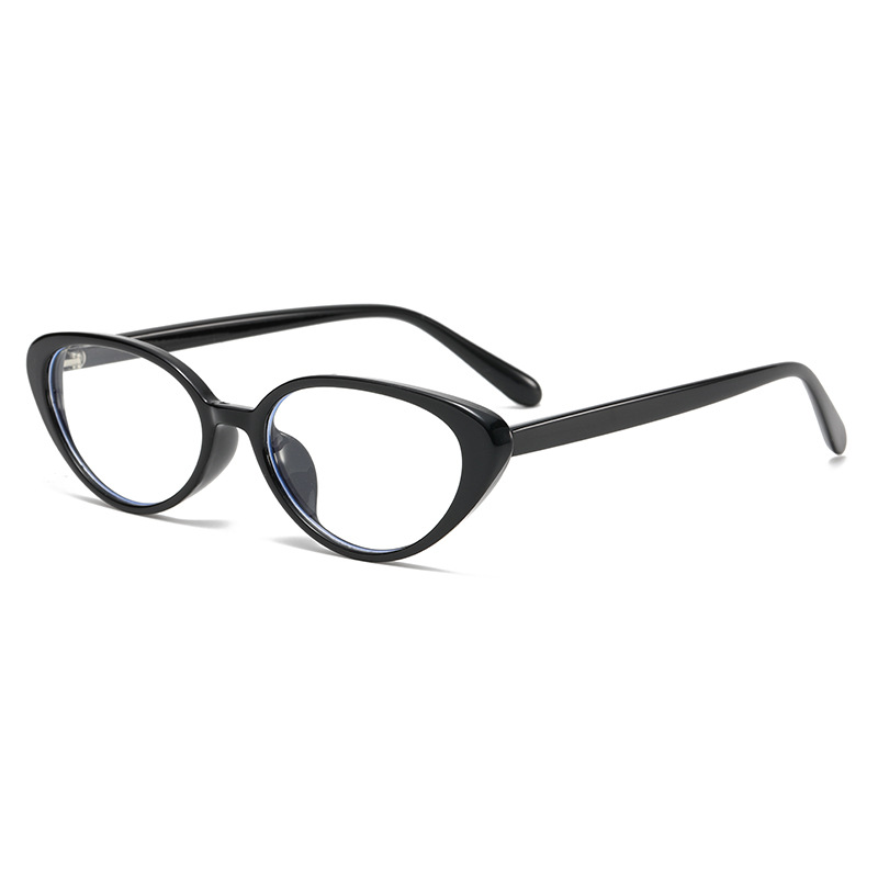 Vintage Black Frame No-Makeup Ultra-Light TR90 Glasses, Blue Light Blocking Chanel-Style Cat Eye 图2