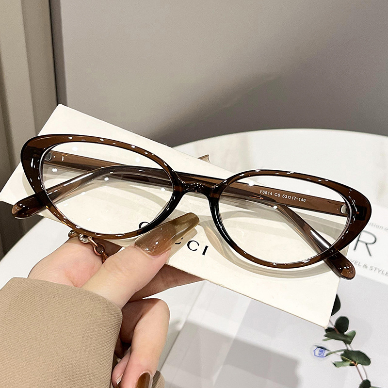 Vintage Black Frame No-Makeup Ultra-Light TR90 Glasses, Blue Light Blocking Chanel-Style Cat Eye 图7