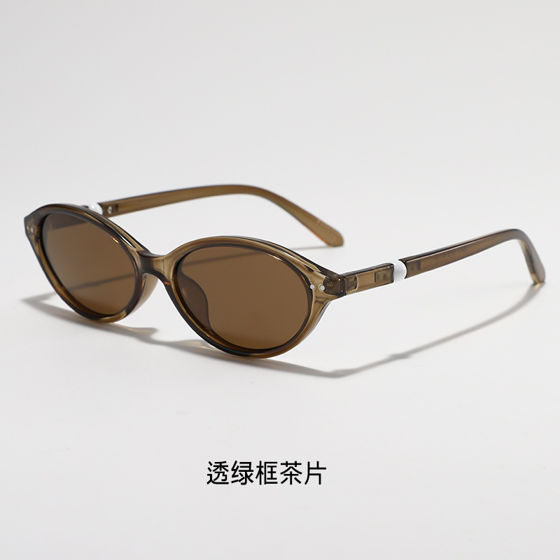2026 New European Cross-border Fake Same Oval Cat Eye Premium Unisex Ins UV400 Sunglasses 图5